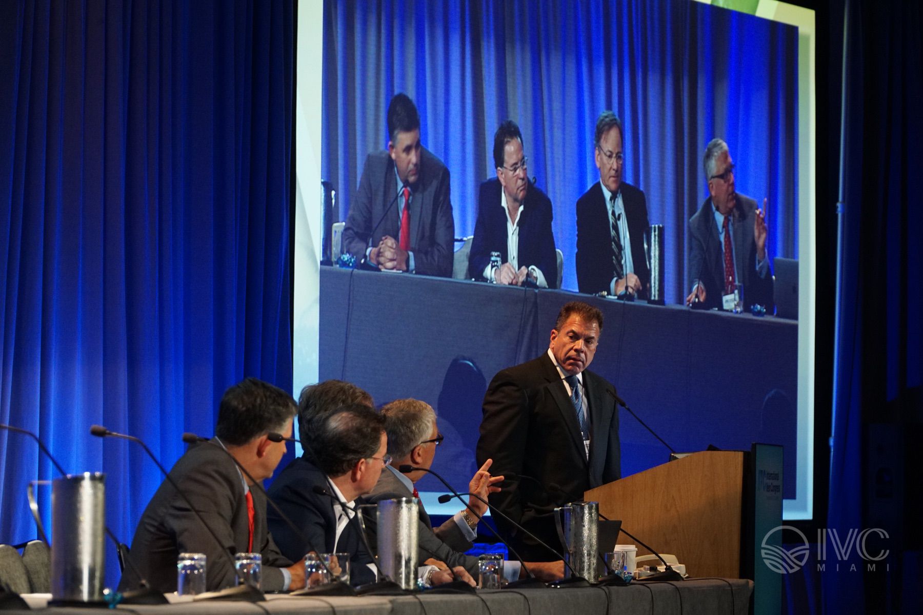 Panelists discussing vascular care at a previous IVC meeting