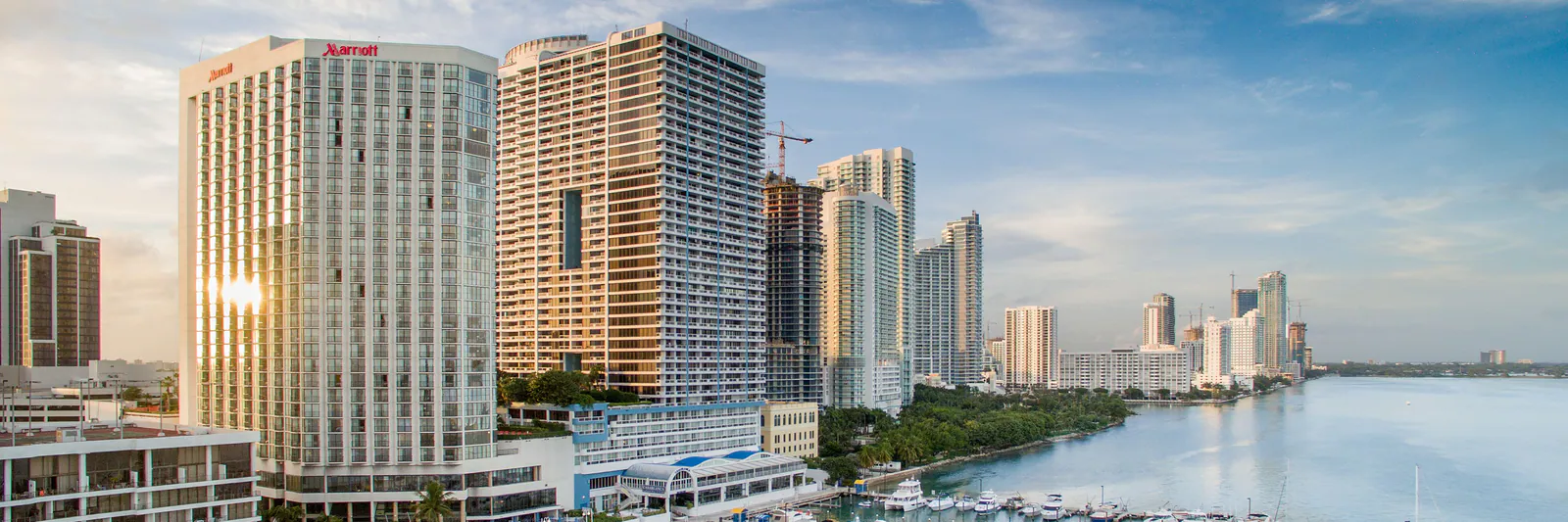 Panoramic view of Miami Marriott Biscayne Bay and the waterfront
